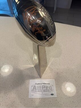 Peyton Manning Signed Super Bowl XLI MVP Vince Lombardi Trophy COA Colts